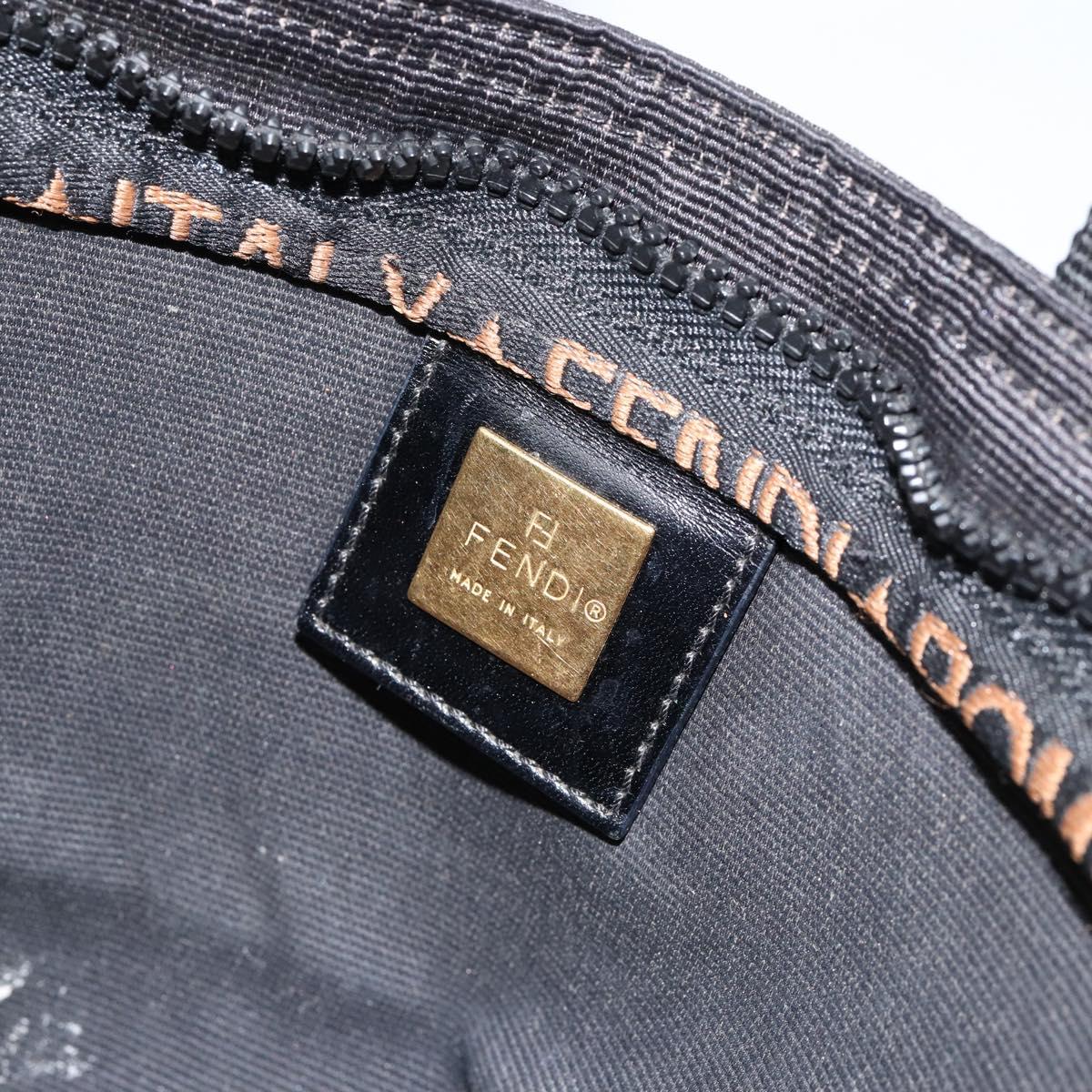 FENDI Hand Bag Nylon Black Auth 149492