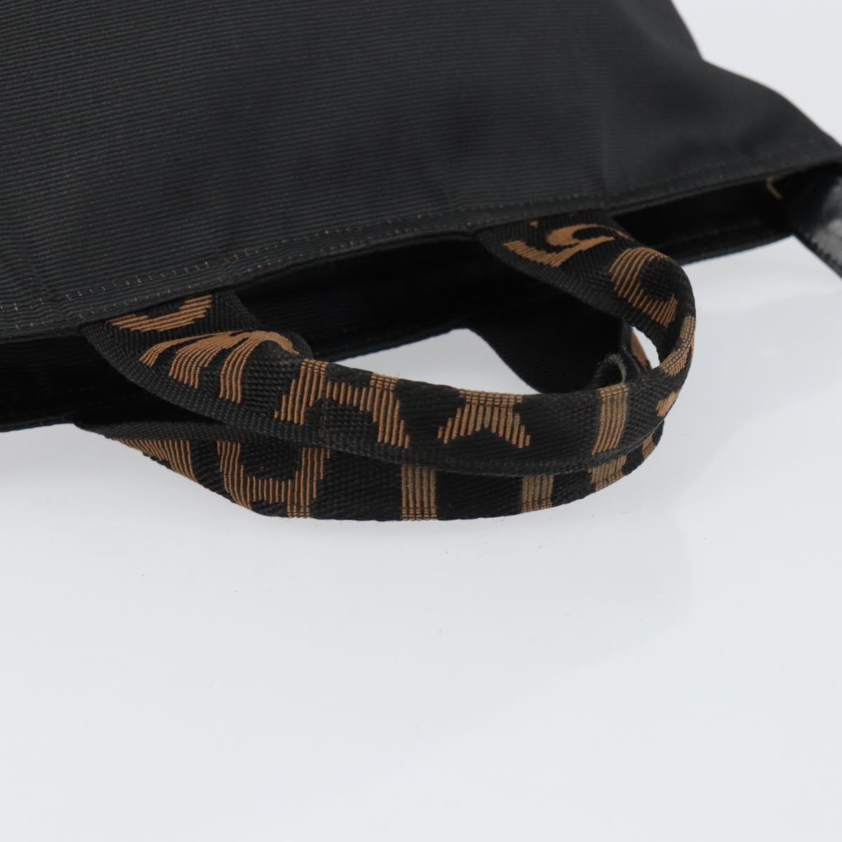 FENDI Hand Bag Nylon Black Auth 149492