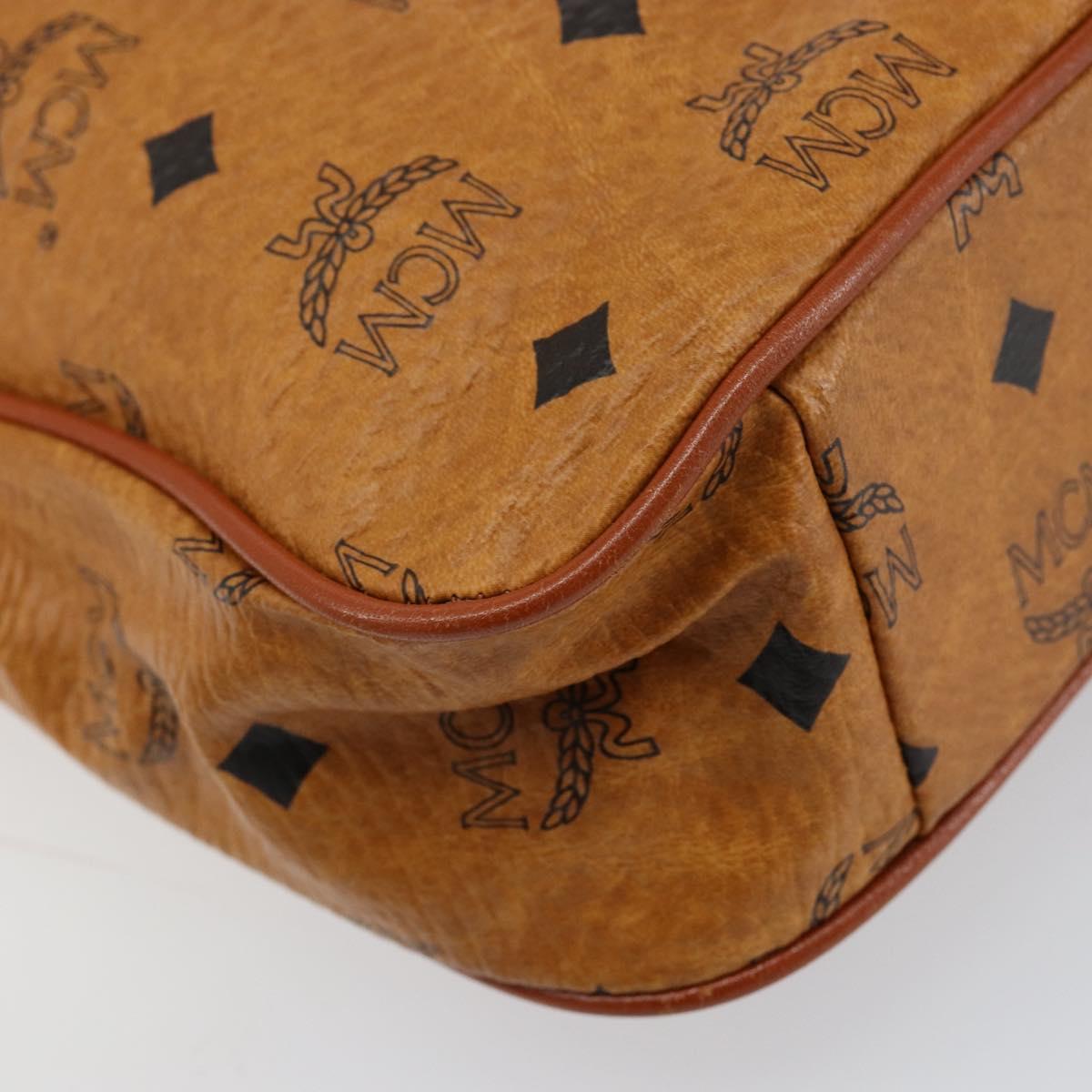 MCM Logogram Vicetos Shoulder Bag PVC Leather Brown Gold Auth 149501