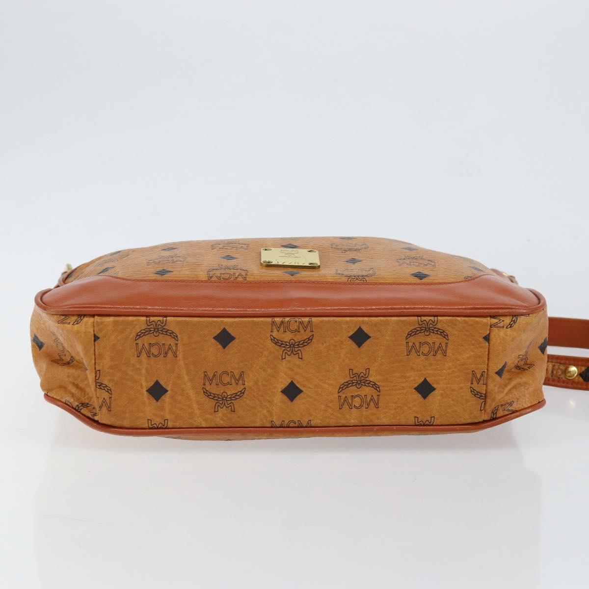 MCM Logogram Vicetos Shoulder Bag PVC Leather Brown Gold Auth 149501