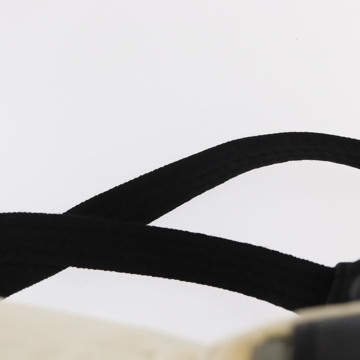 CHANEL Sports Line COCO Mark Backpack Nylon Leather White Silver CC Auth 149508