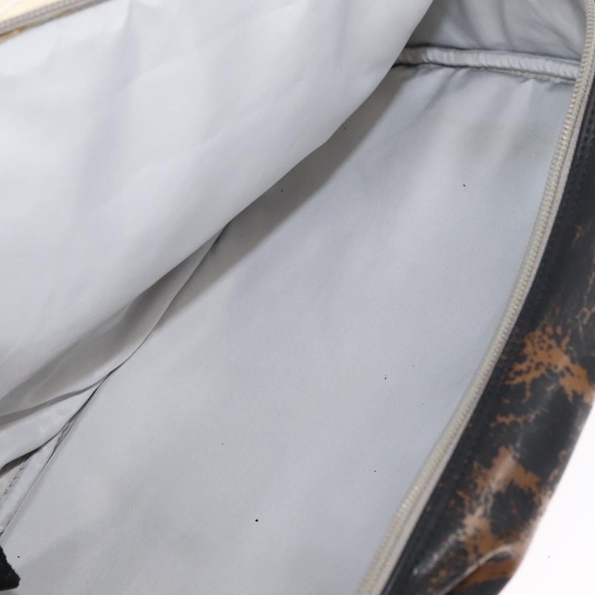 CHANEL Sports Line COCO Mark Backpack Nylon Leather White Silver CC Auth 149508