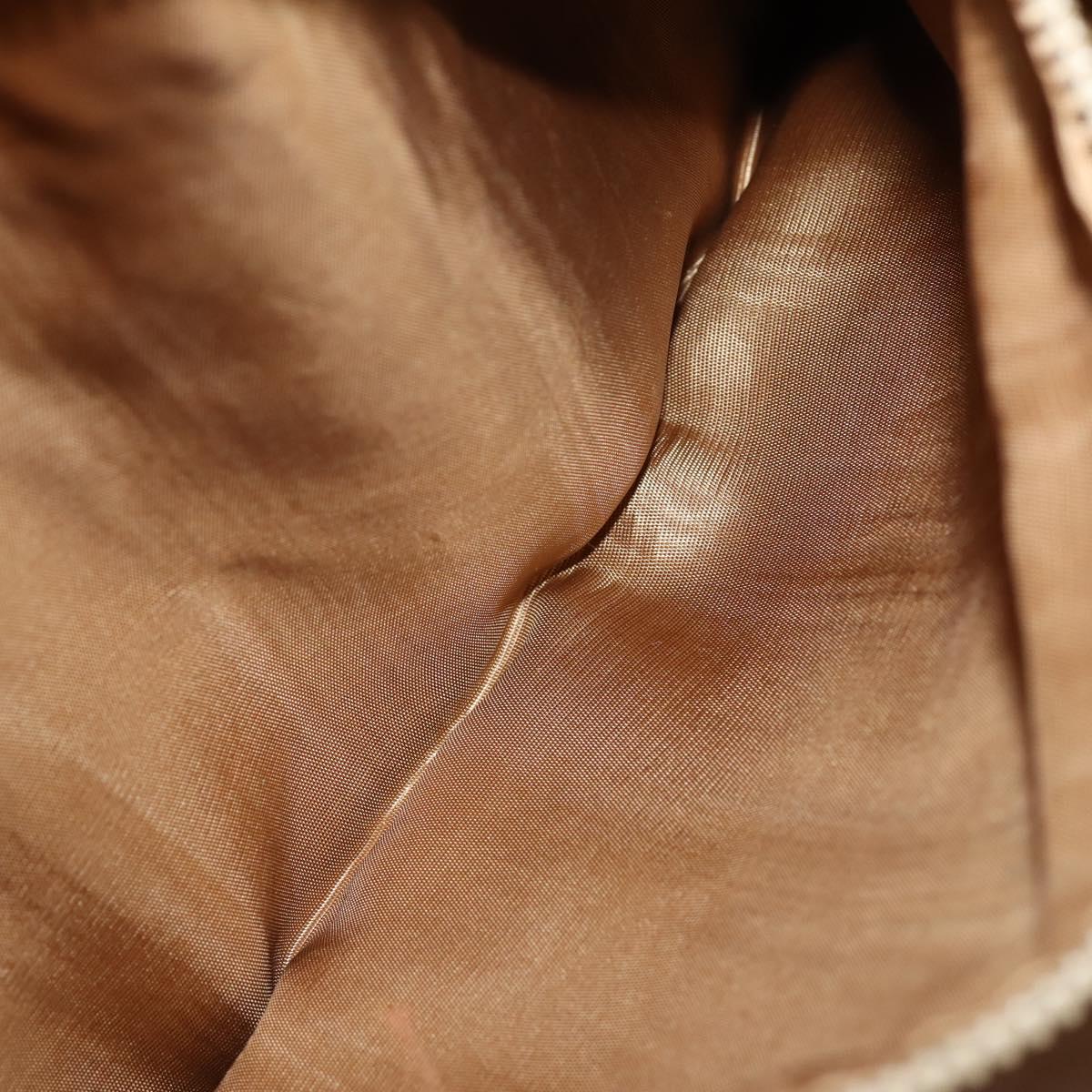 CELINE Macadam Canvas Boston Bag PVC Brown Gold Auth 149509