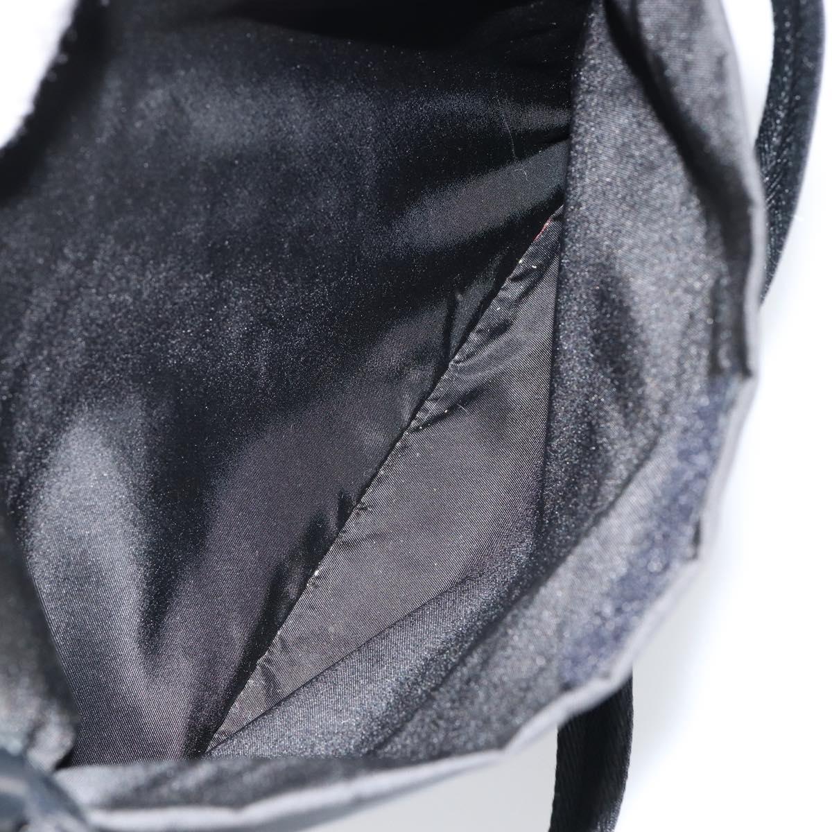 PRADA Tote Bag Nylon Black Silver Auth 149512