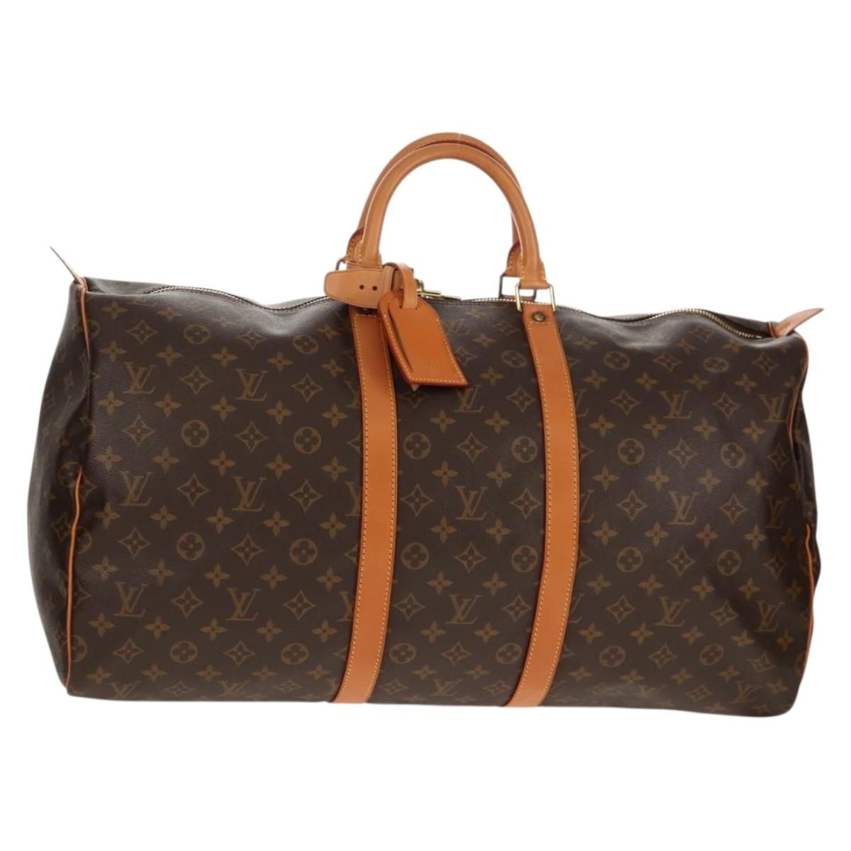 LOUIS VUITTON Monogram Keepall 55 Boston Bag M41424 LV Auth 149515AV