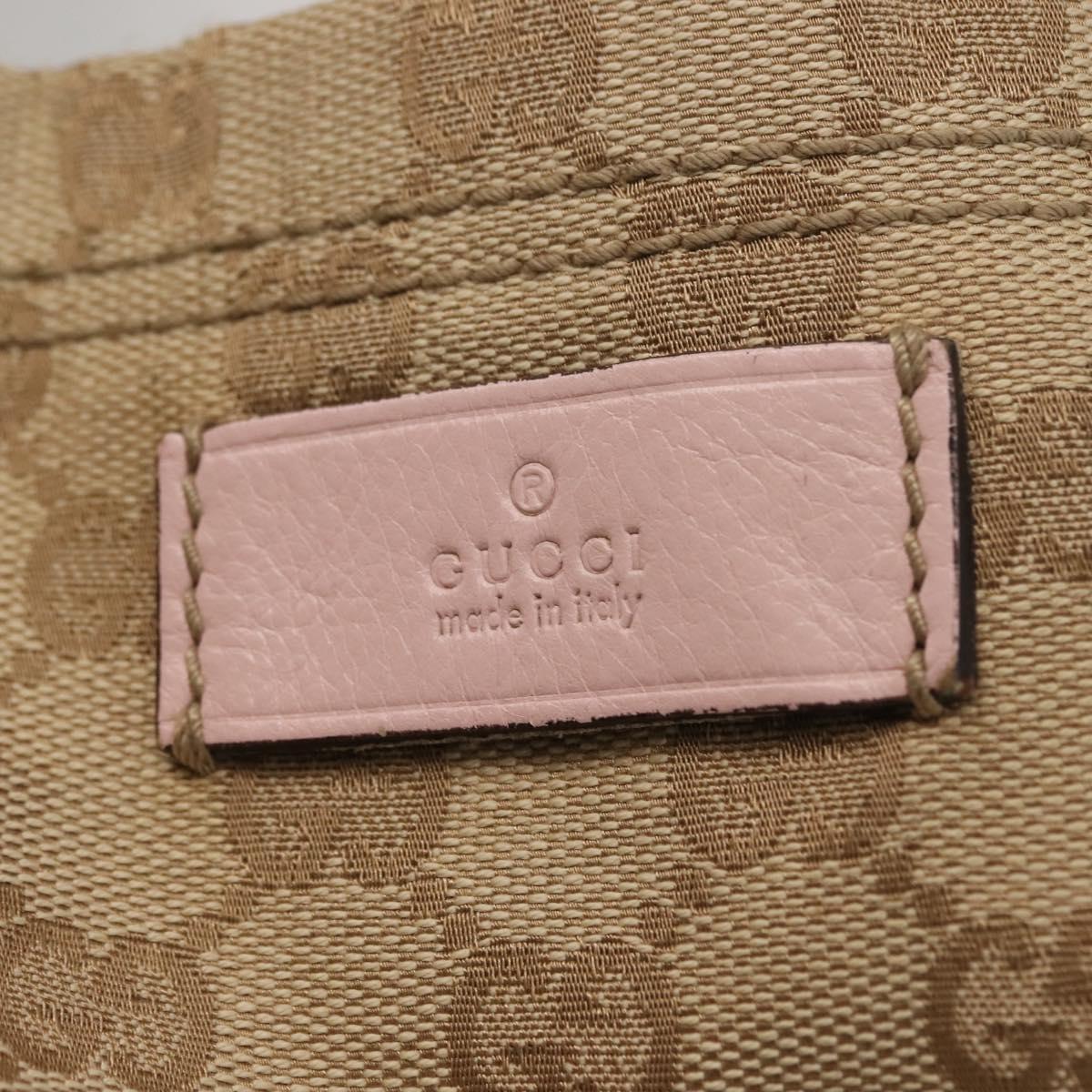 GUCCI GG Canvas Sherry Line Tote Bag Beige Pink Light blue 189669 Auth 149516
