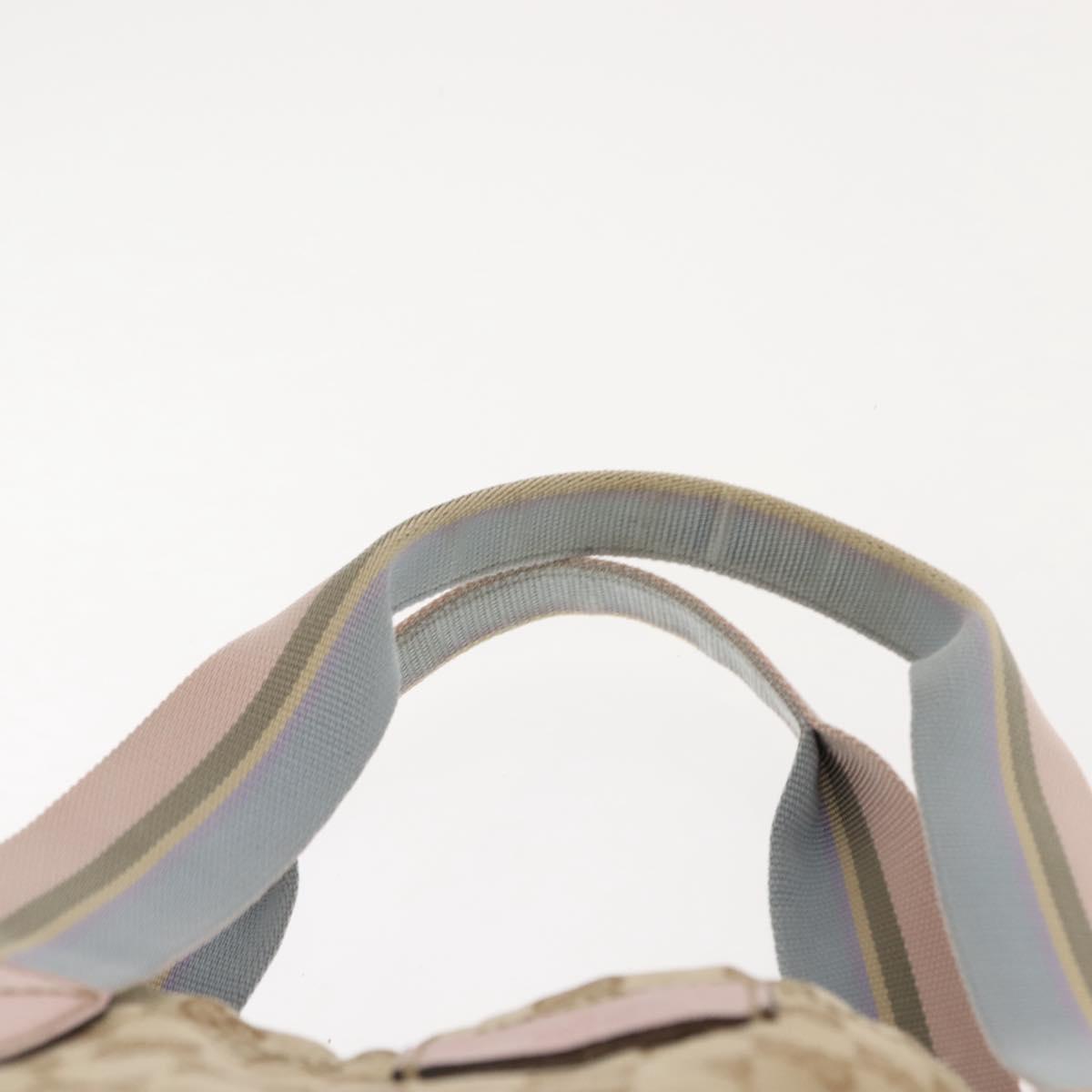 GUCCI GG Canvas Sherry Line Tote Bag Beige Pink Light blue 189669 Auth 149516