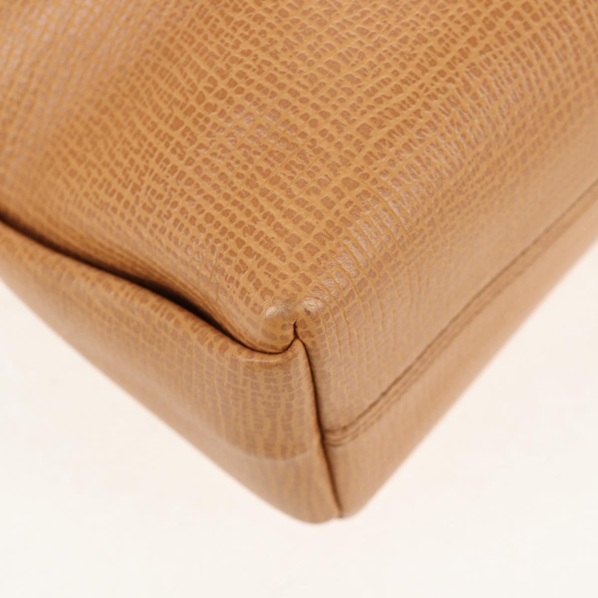 LOEWE Shoulder Bag Leather Beige Gold Auth 149518V