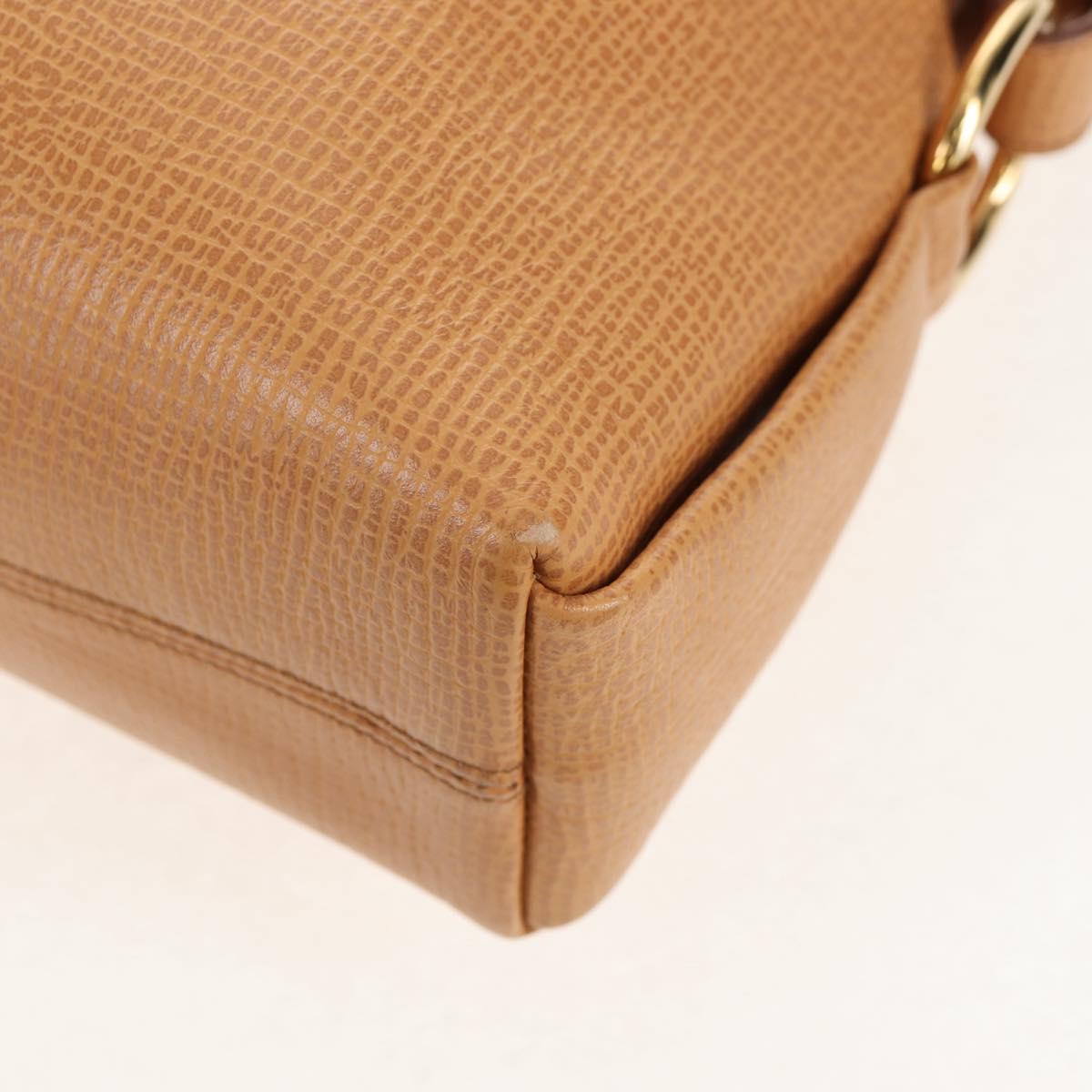 LOEWE Shoulder Bag Leather Beige Gold Auth 149518V