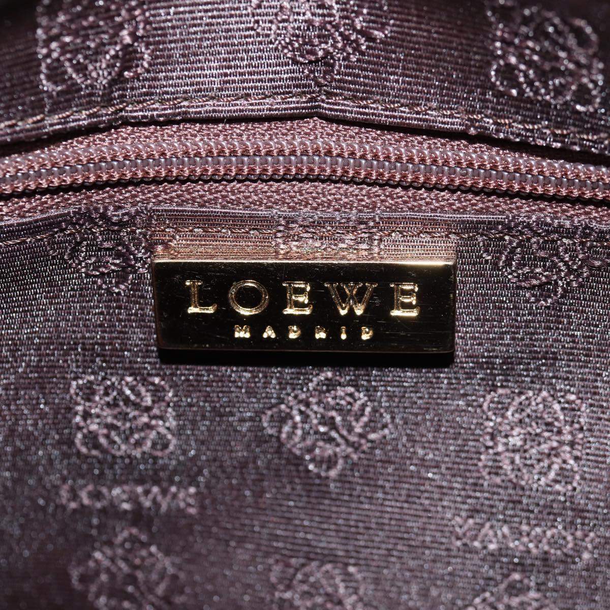 LOEWE Shoulder Bag Leather Beige Gold Auth 149518V