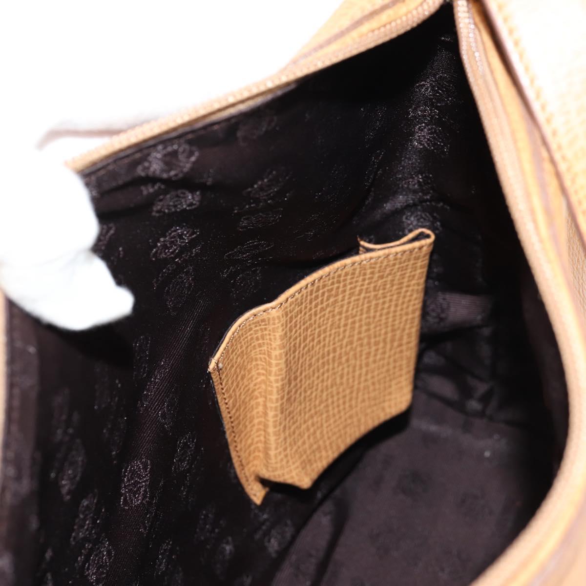 LOEWE Shoulder Bag Leather Beige Gold Auth 149518V