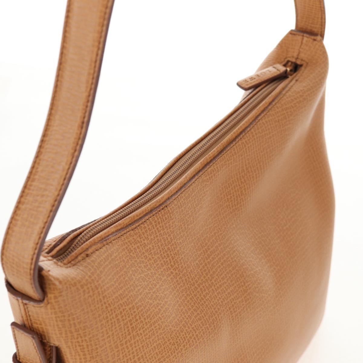 LOEWE Shoulder Bag Leather Beige Gold Auth 149518V