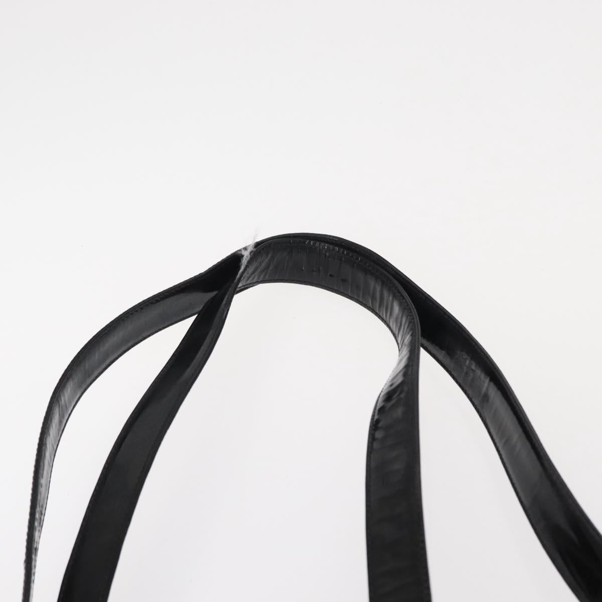 CHANEL Chain Shoulder Bag Patent leather Black Gold CC Auth 149519