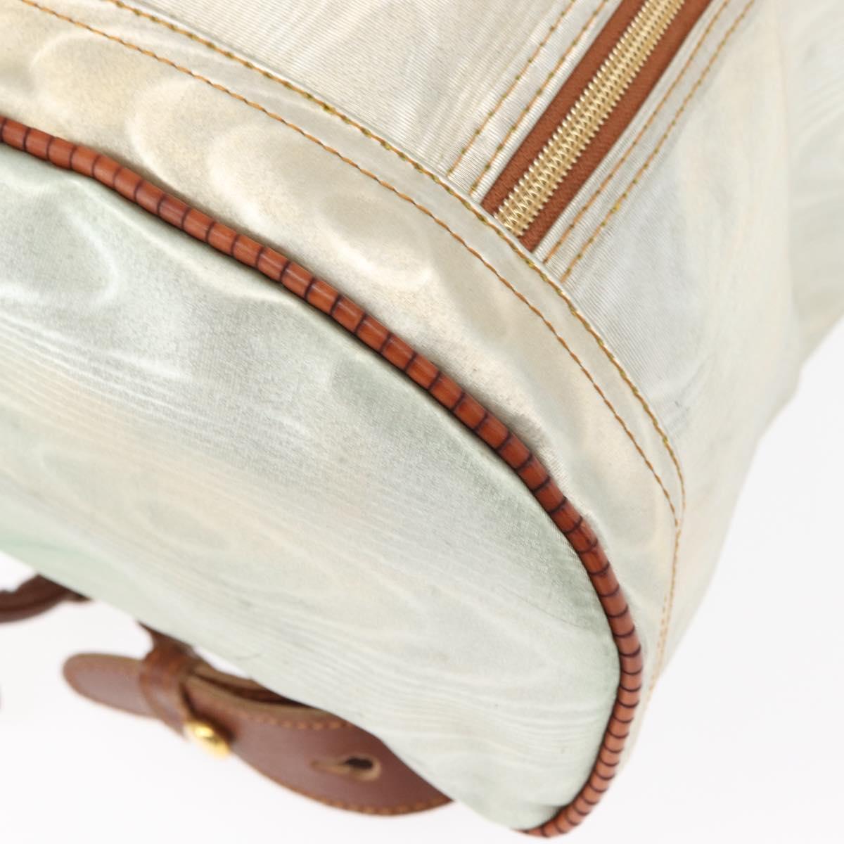 LOEWE Backpack Coated Canvas Gold Silver Auth 149520