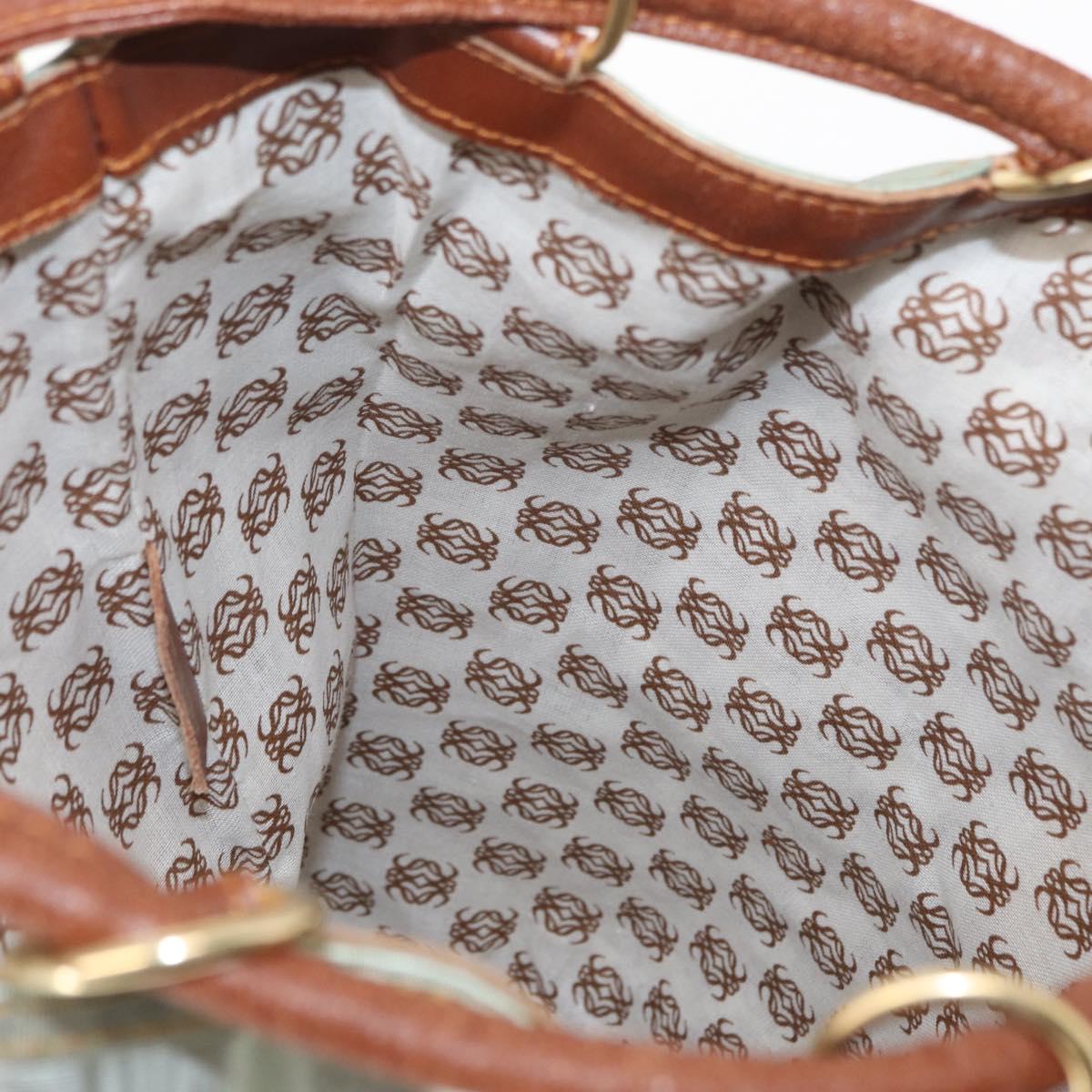 LOEWE Backpack Coated Canvas Gold Silver Auth 149520