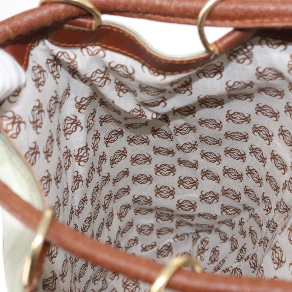 LOEWE Backpack Coated Canvas Gold Silver Auth 149520