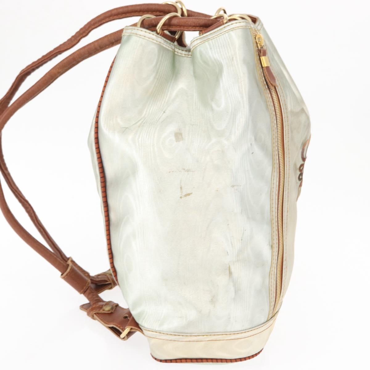 LOEWE Backpack Coated Canvas Gold Silver Auth 149520