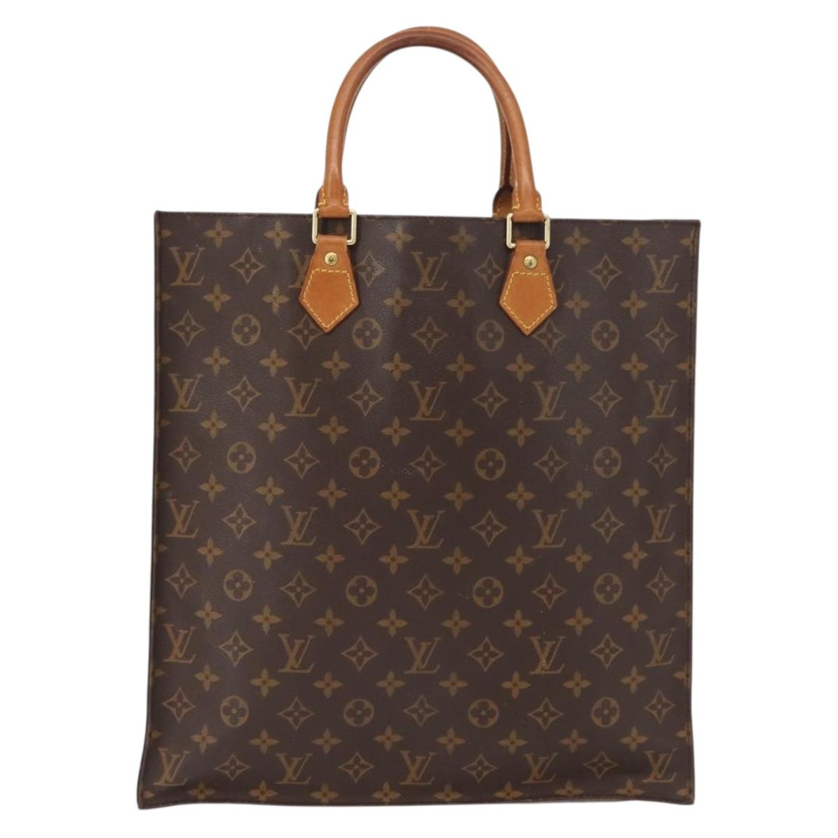 LOUIS VUITTON Monogram Sac Plat Hand Bag M51140 LV Auth 149524