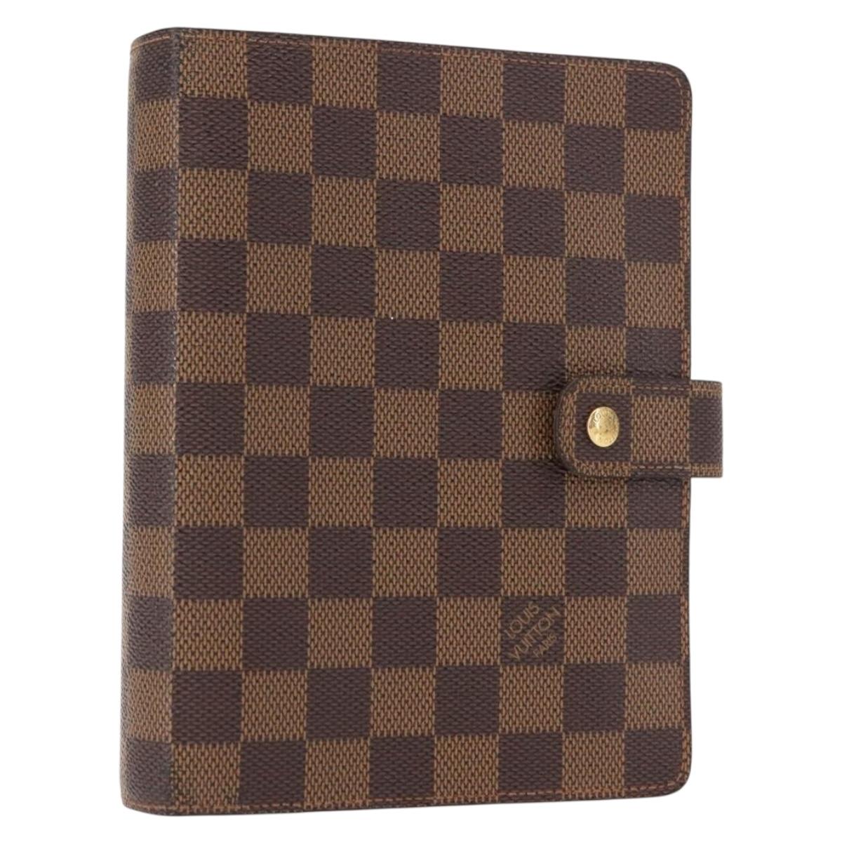 LOUIS VUITTON Damier Ebene Agenda MM Day Planner Cover R20240 LV Auth 149539