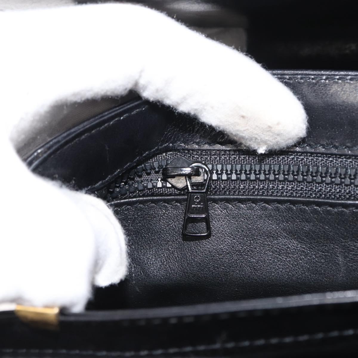 CELINE Shoulder Bag Leather Black Gold Auth 149543