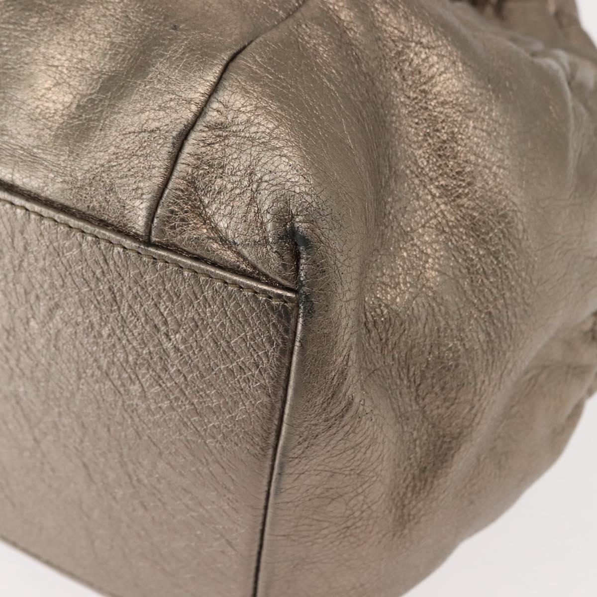 Salvatore Ferragamo Vala Shoulder Bag Leather Gold tone Auth 149548