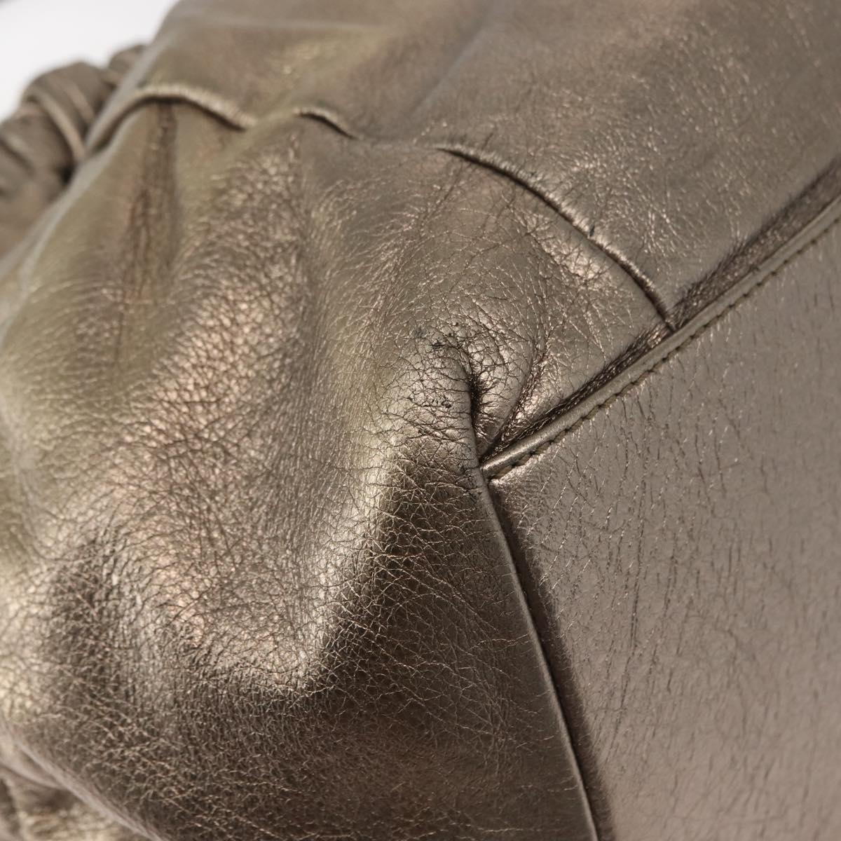 Salvatore Ferragamo Vala Shoulder Bag Leather Gold tone Auth 149548