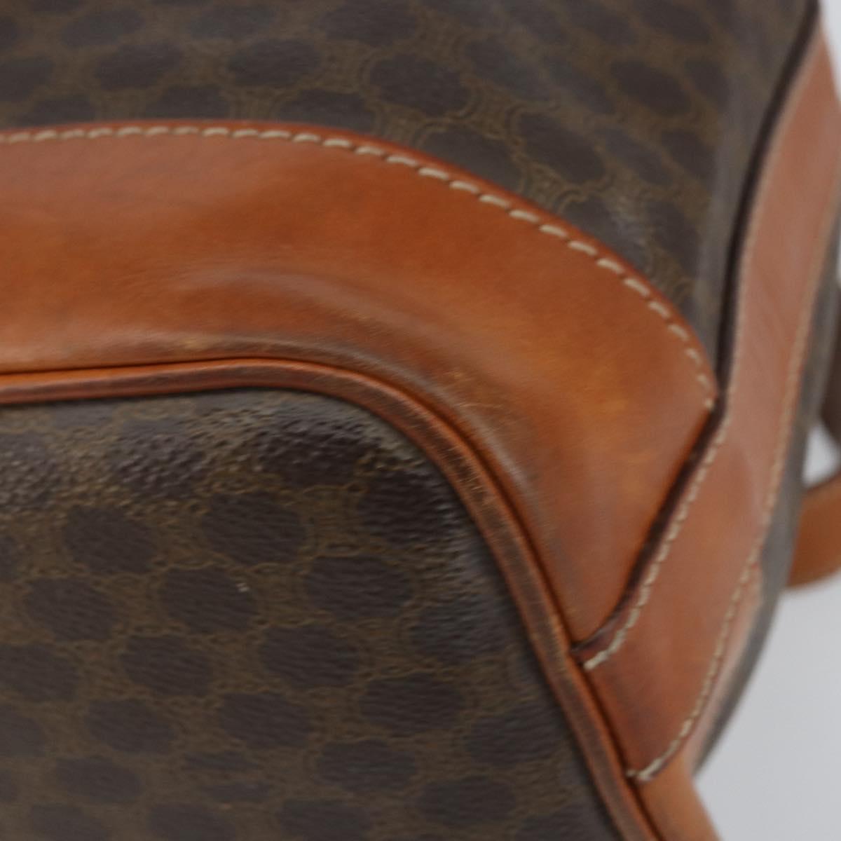 CELINE Macadam Canvas Tote Bag PVC Leather Brown Gold Auth 149549