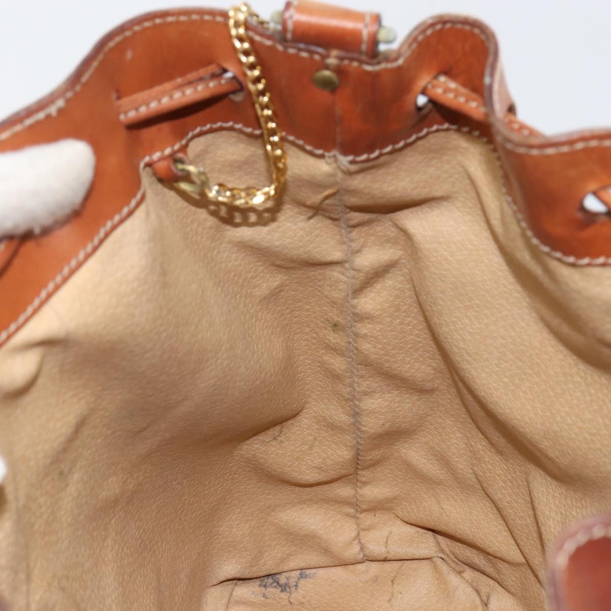 CELINE Macadam Canvas Tote Bag PVC Leather Brown Gold Auth 149549