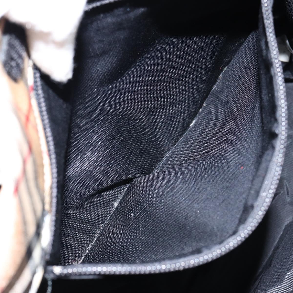 Burberrys Nova Check Shoulder Bag Nylon Beige Silver Auth 149560