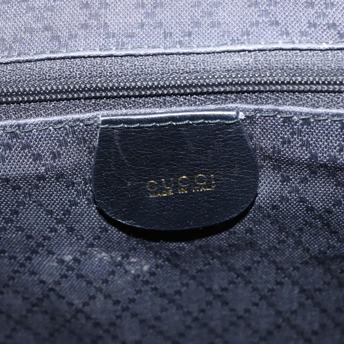 GUCCI Bamboo Backpack Leather Black Gold 003 1998 0016 Auth 149568