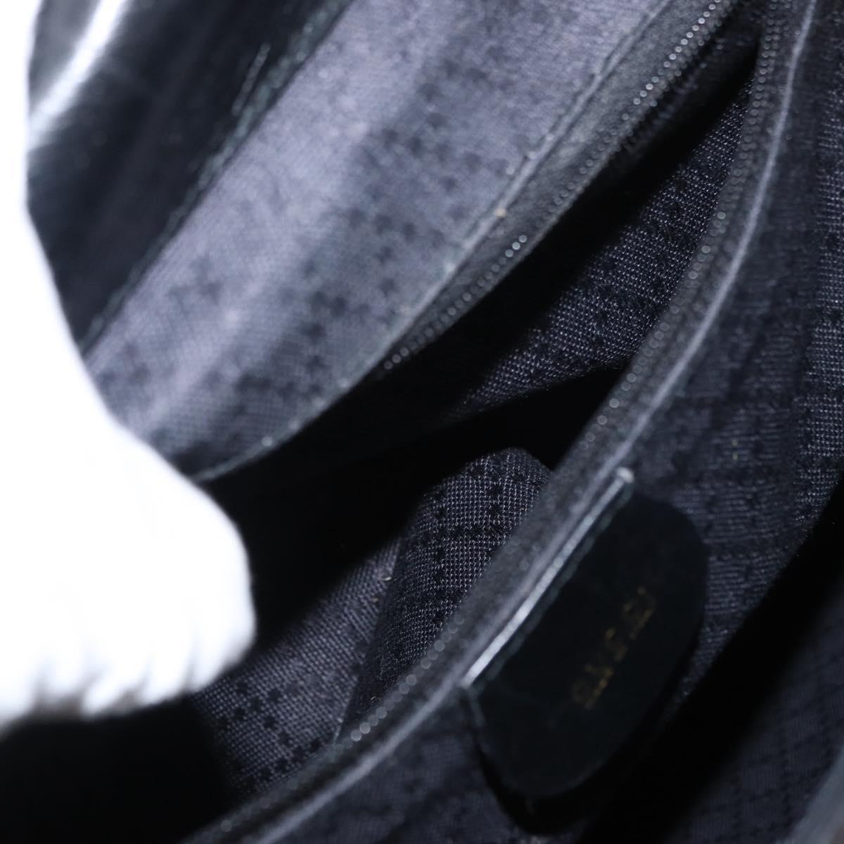 GUCCI Bamboo Backpack Leather Black Gold 003 1998 0016 Auth 149568