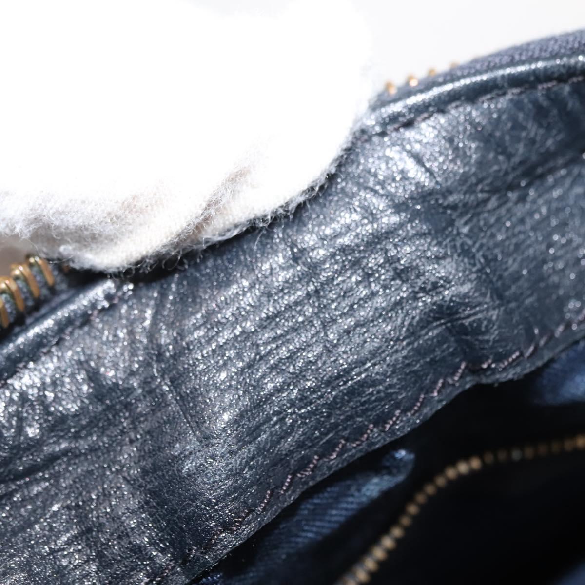 MCM Logogram Vicetos Mini Hand Bag PVC 2way White Gold Auth 149573