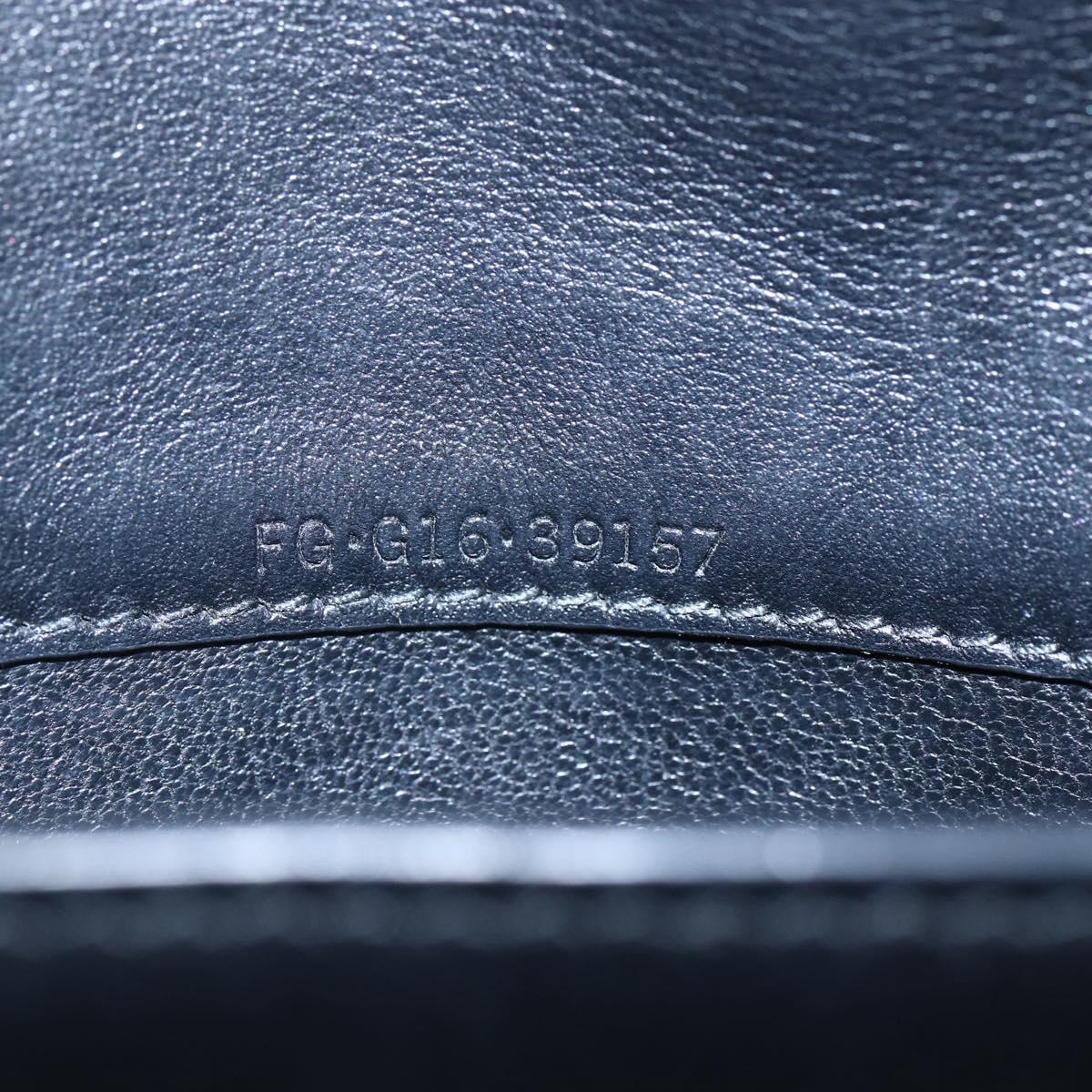 BVLGARI Chain Shoulder Bag Leather Black Gold Auth 149576