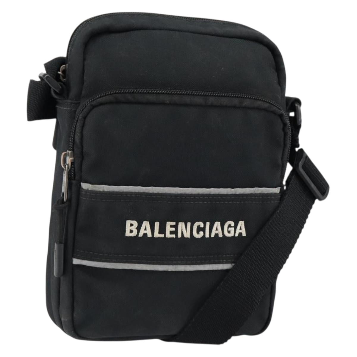BALENCIAGA Messenger Bag Small Shoulder Bag Canvas Black 638657 Auth 149577