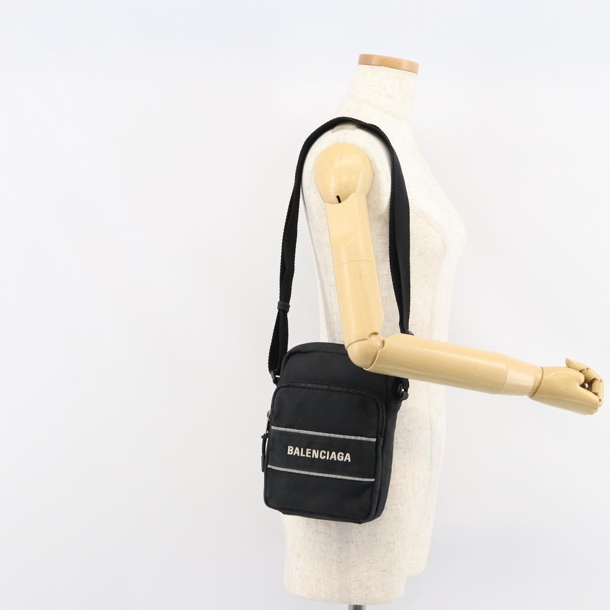 BALENCIAGA Messenger Bag Small Shoulder Bag Canvas Black 638657 Auth 149577