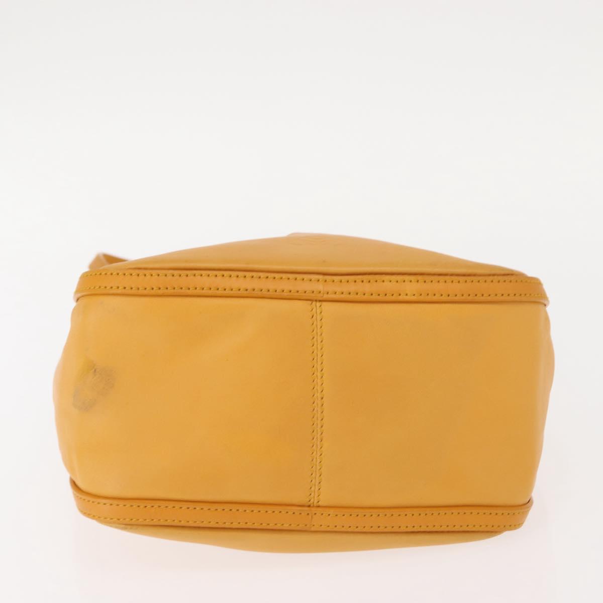 LOEWE Anagram Hand Bag Leather Yellow Auth 149588