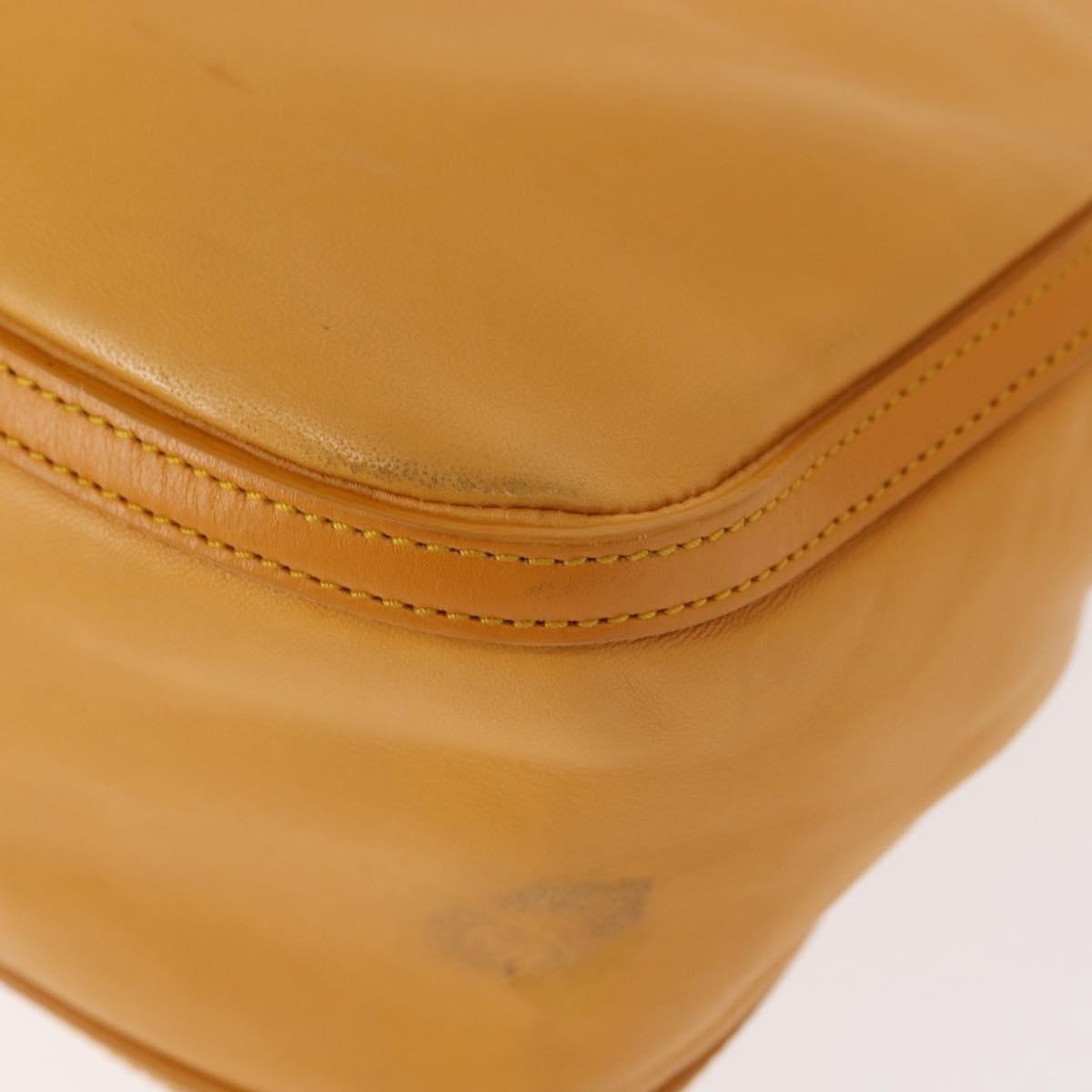 LOEWE Anagram Hand Bag Leather Yellow Auth 149588