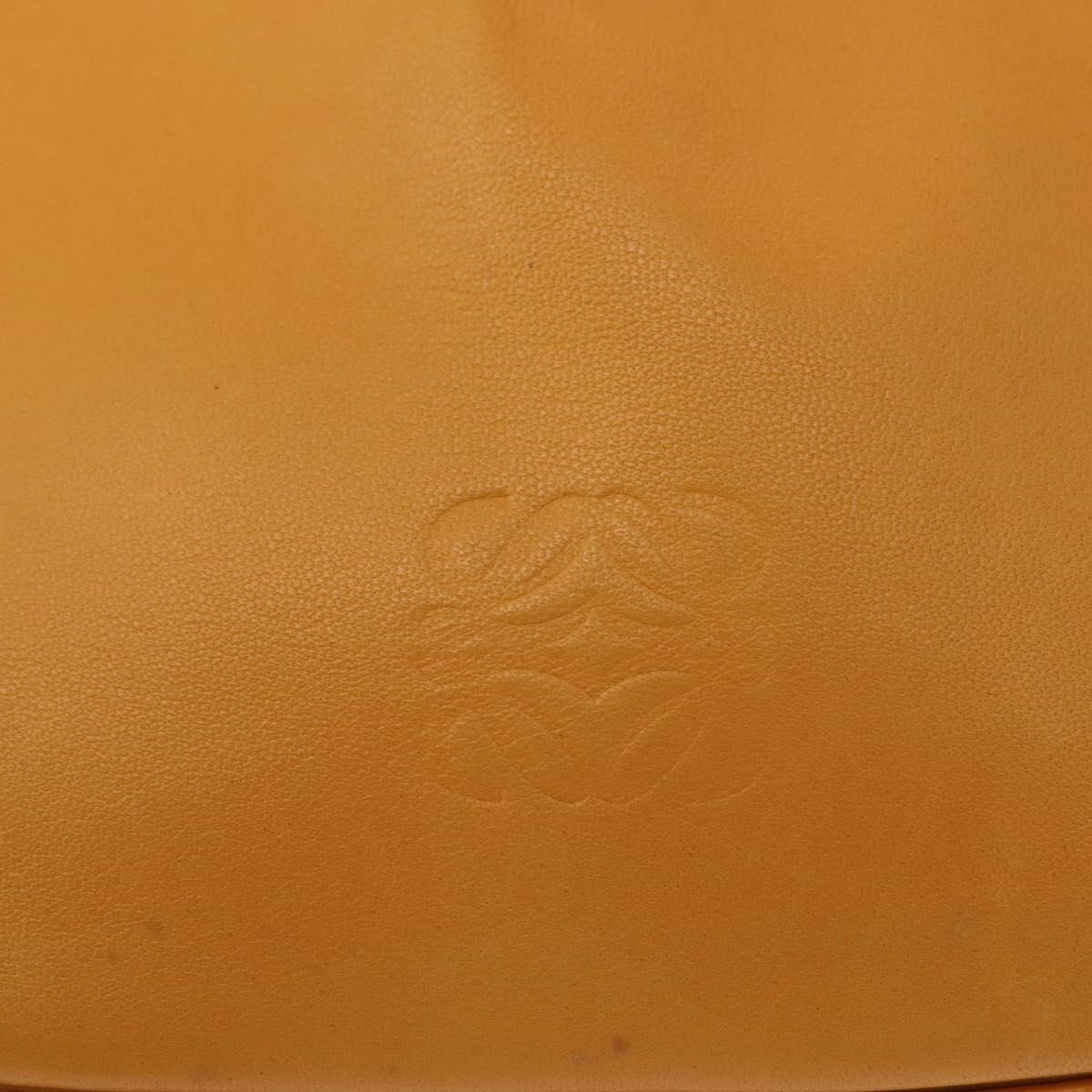 LOEWE Anagram Hand Bag Leather Yellow Auth 149588