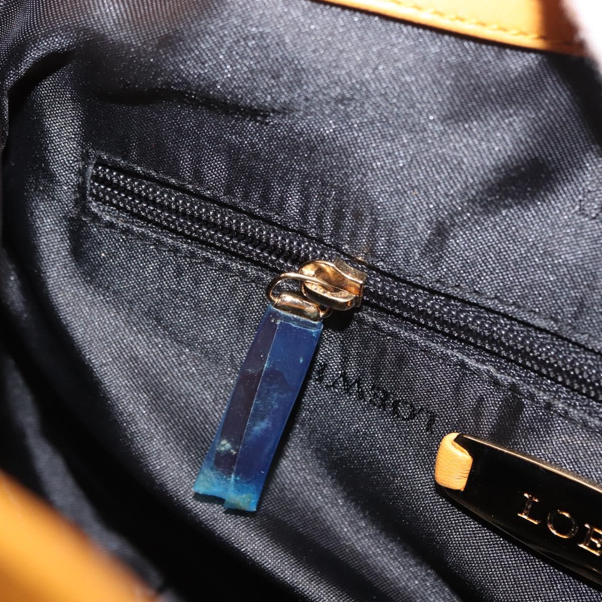 LOEWE Anagram Hand Bag Leather Yellow Auth 149588