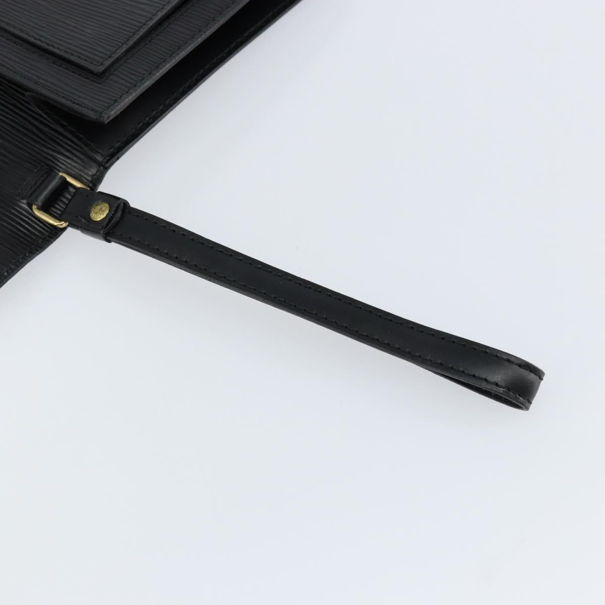 LOUIS VUITTON Epi Serie Dragonne Clutch Bag Black Noir M52612 LV Auth 149598