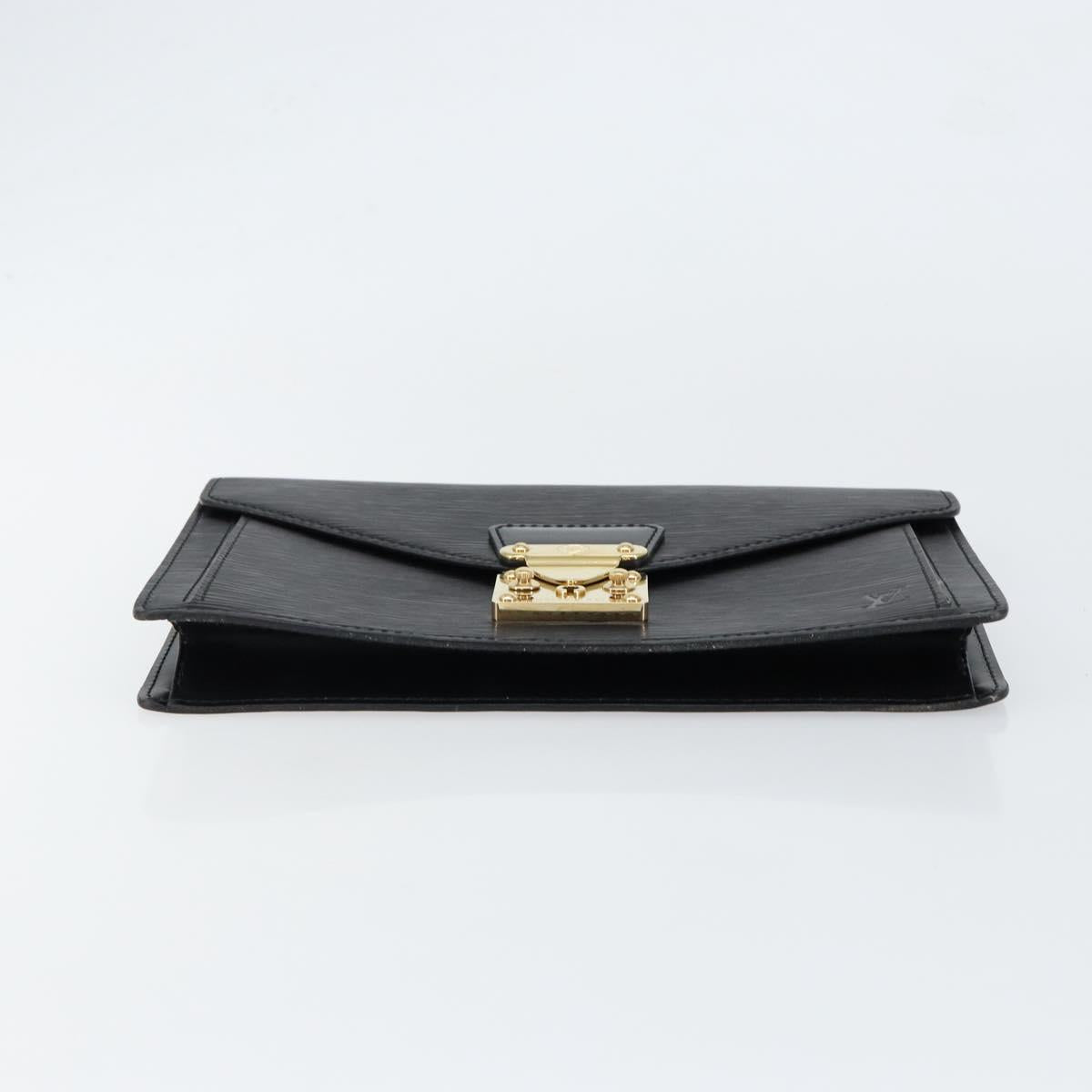 LOUIS VUITTON Epi Serie Dragonne Clutch Bag Black Noir M52612 LV Auth 149598