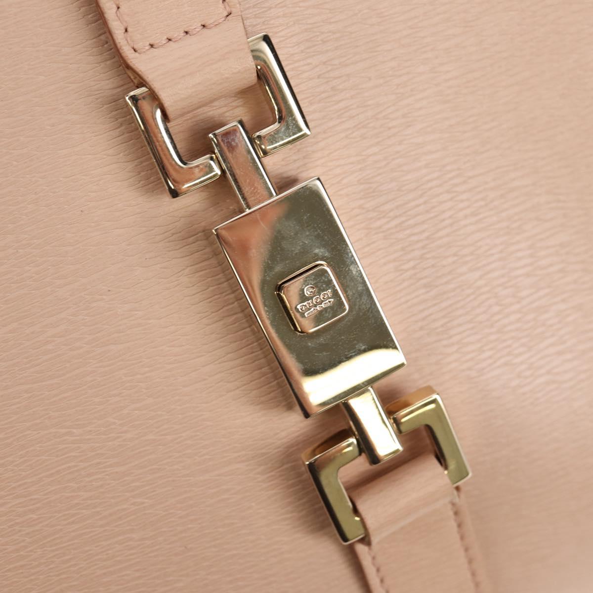 GUCCI Jackie Shoulder Bag Leather Pink Gold 002 1067 Auth 149621V