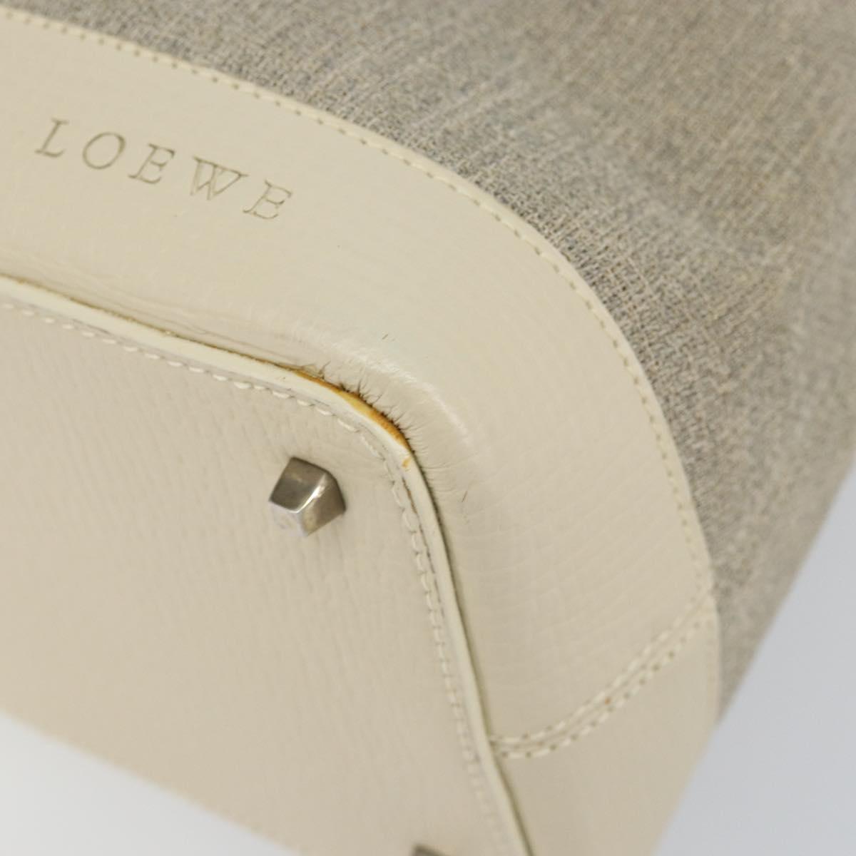 LOEWE Hand Bag Canvas Gray Auth 149622