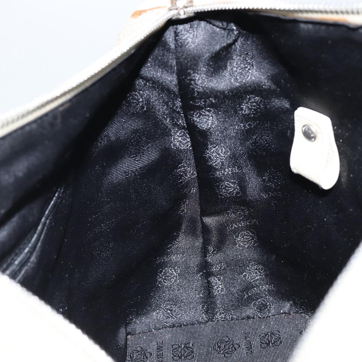 LOEWE Hand Bag Canvas Gray Auth 149622