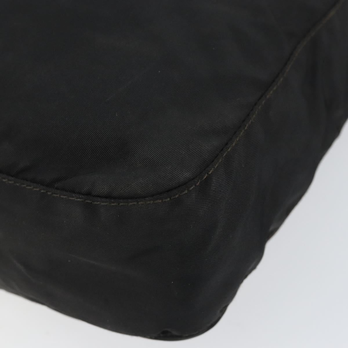 PRADA Shoulder Bag Nylon Black Silver Auth 149624