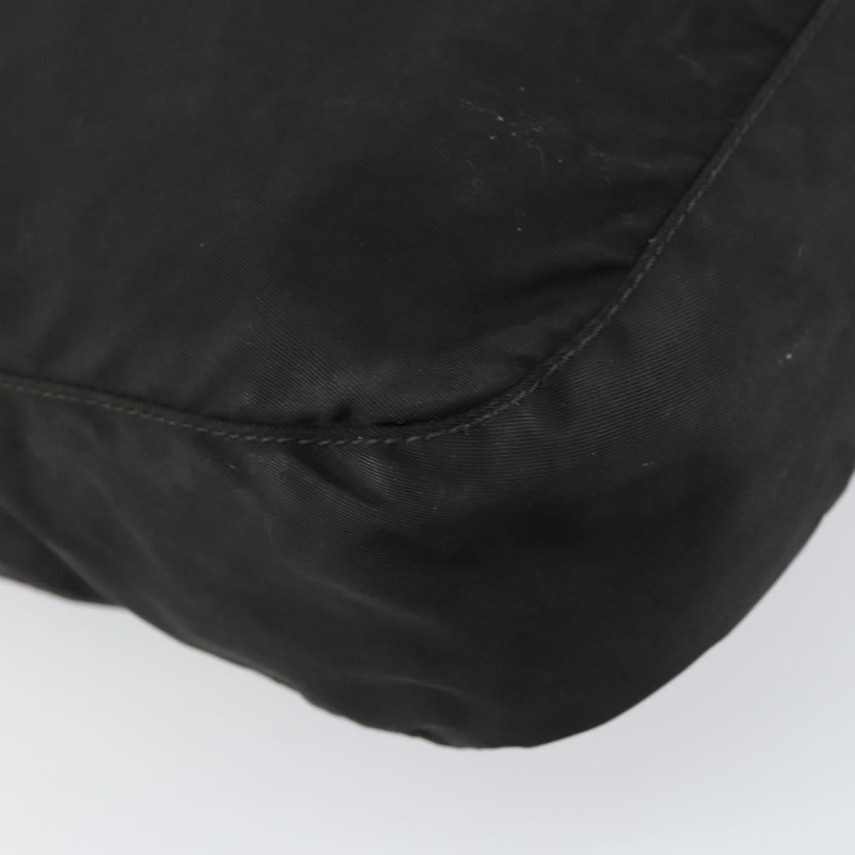 PRADA Shoulder Bag Nylon Black Silver Auth 149624