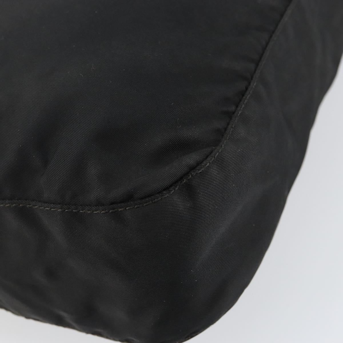 PRADA Shoulder Bag Nylon Black Silver Auth 149624