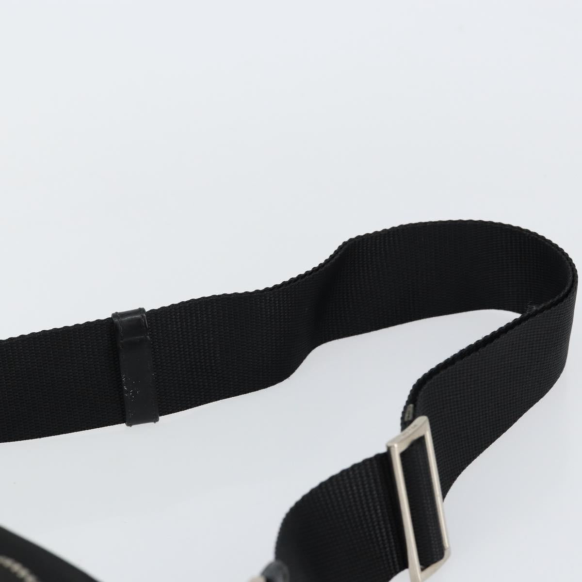 PRADA Shoulder Bag Nylon Black Silver Auth 149624