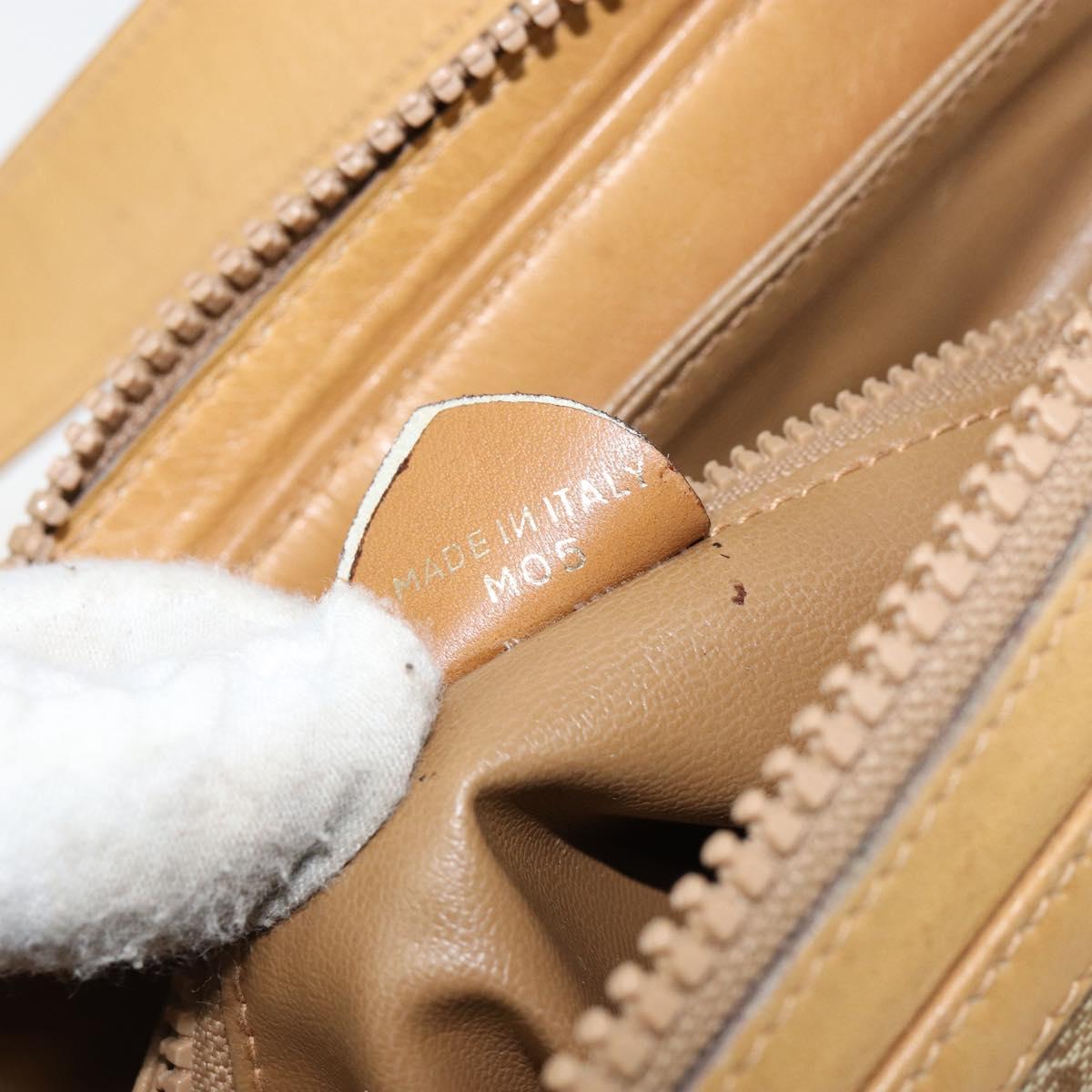 CELINE Macadam Canvas Shoulder Bag PVC Beige Gold Auth 149632