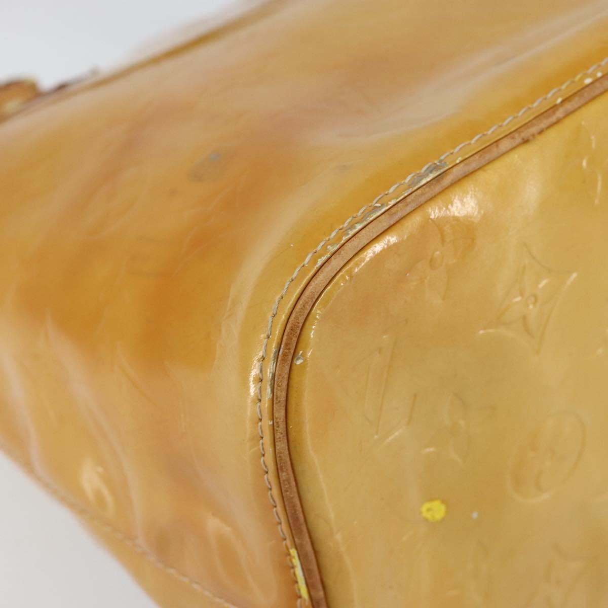 LOUIS VUITTON Monogram Vernis Houston Hand Bag Beige M91004 LV Auth 149638
